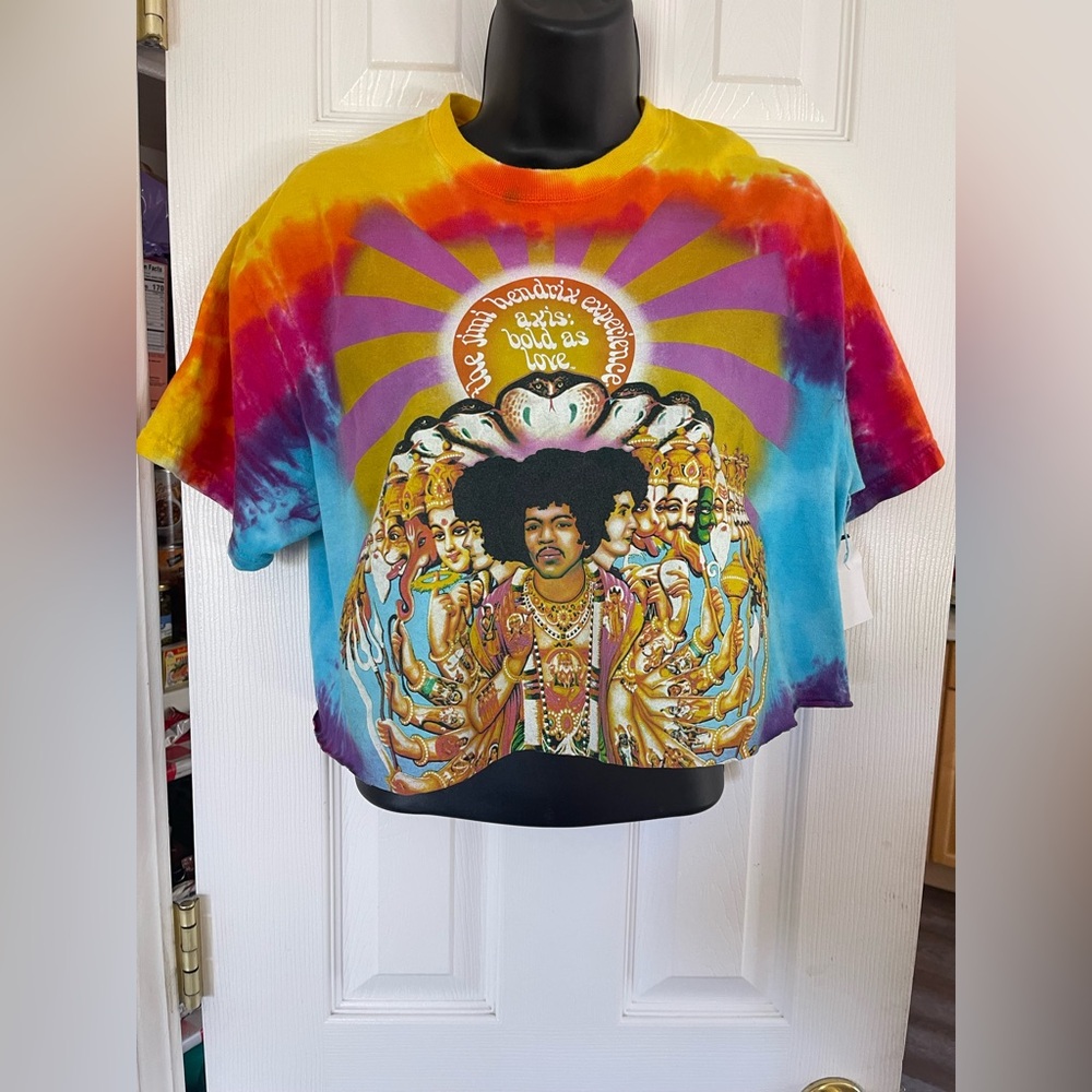 Jimi Hendrix Tie Dye Cropped T- Shirt M-L